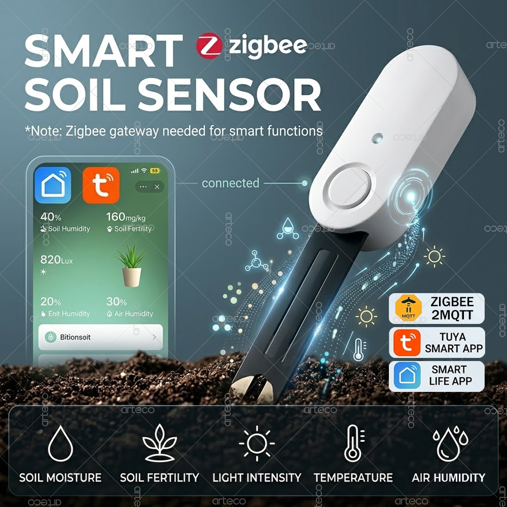 Plant Growth Regulator - Zigbee Smart Soil Moisture Sensor 5-In-1