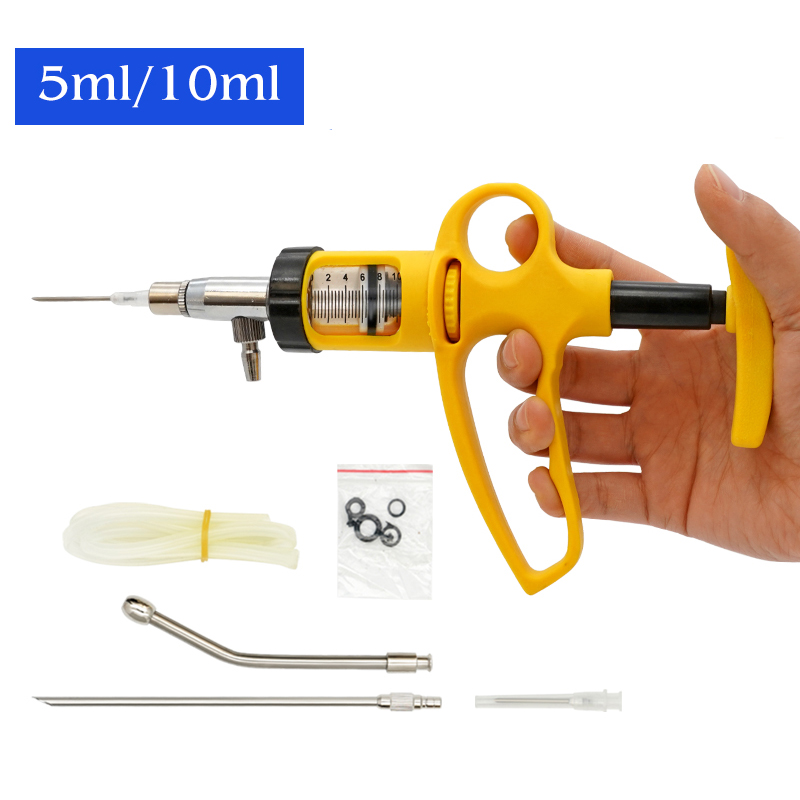 Veterinary Syringe Gun - 5ml/10ml Veterinary Drench Gun Animal Continuous