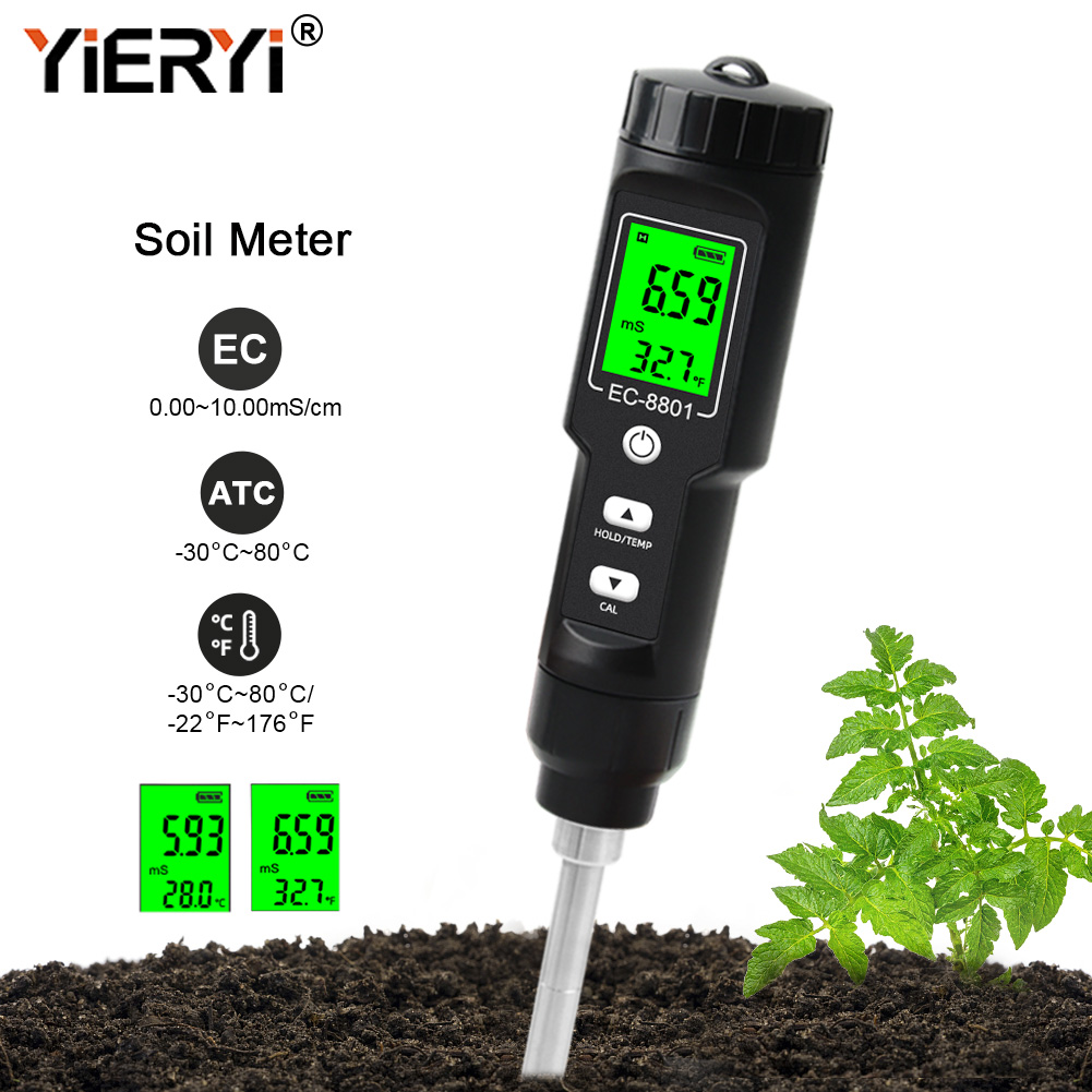 Yieryi EC/TEMP Soil Tester 0.0 - Agriculture Farming Hand Tools avaliação e preço
