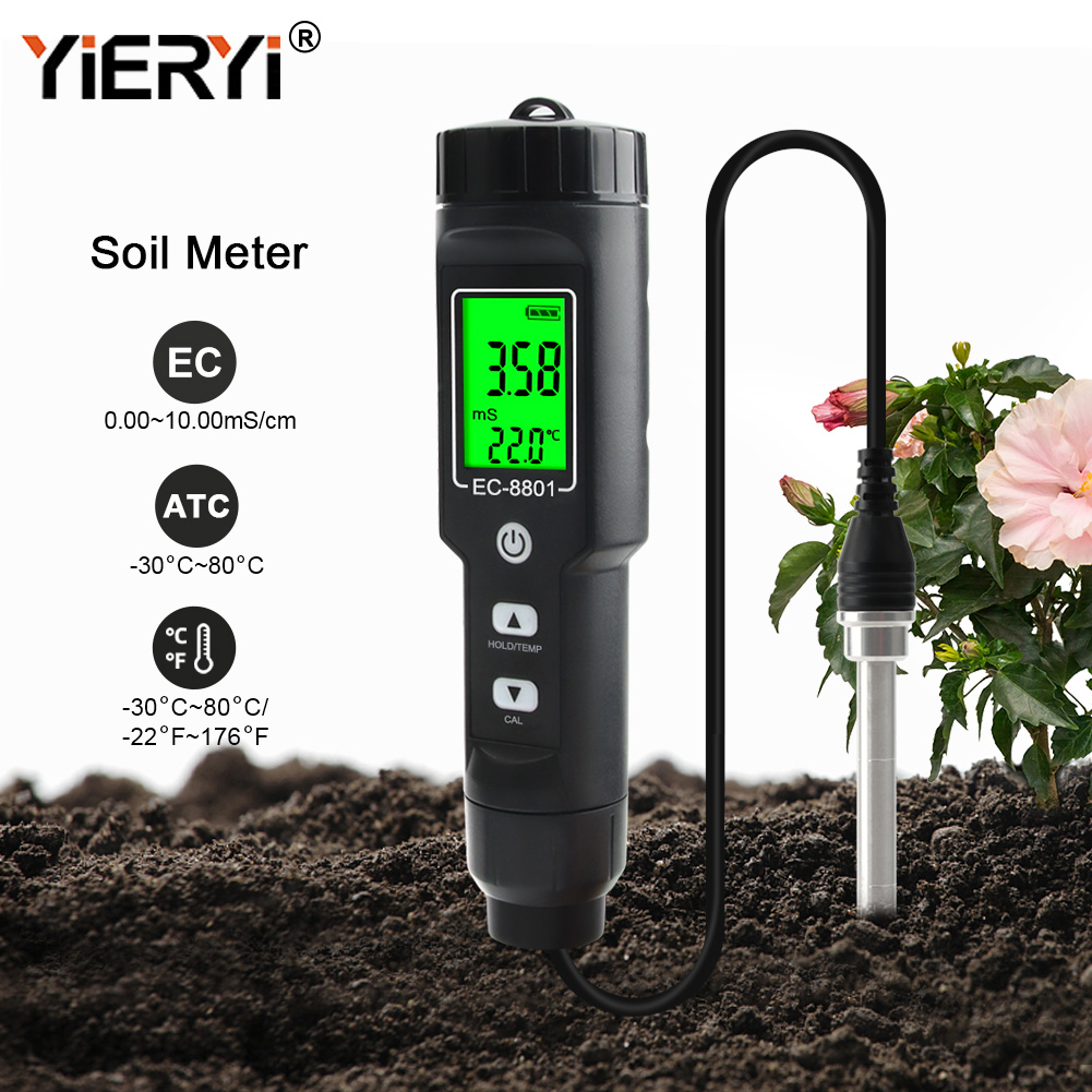 Yieryi EC/TEMP Soil Tester 0.0 - Agriculture Farming Hand Tools avaliação e preço