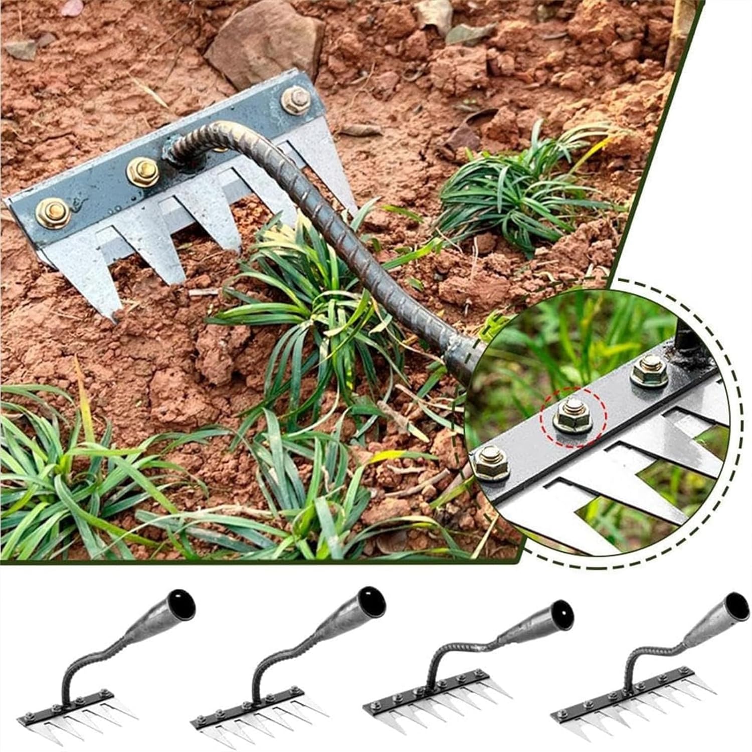 5/6/7/8 Teeth Metal Rake Garde - Agriculture Farming Hand Tools avaliação e preço