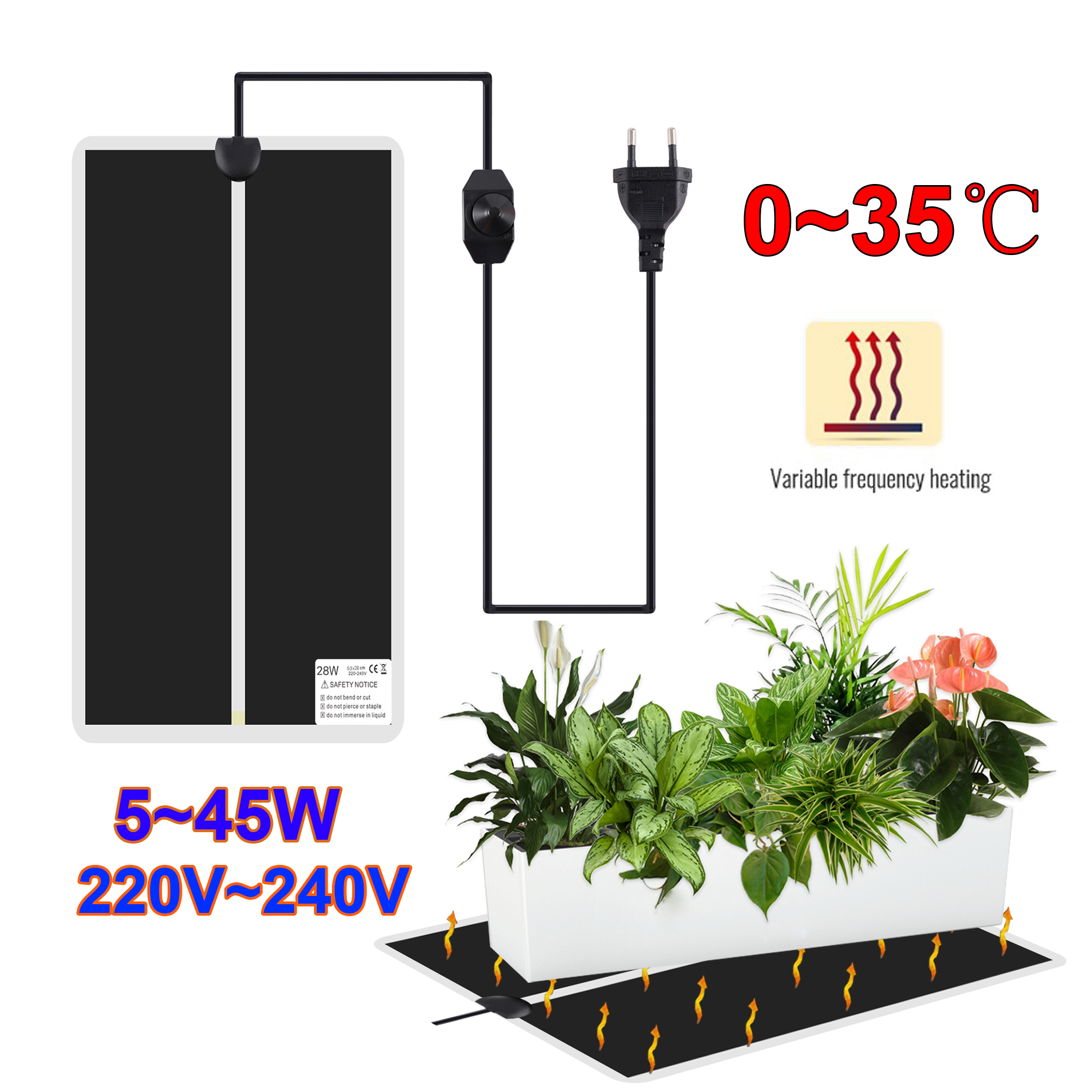 5~45W Seedling Heat Mat 220V~2 - Plant Growth Regulator avaliação e preço