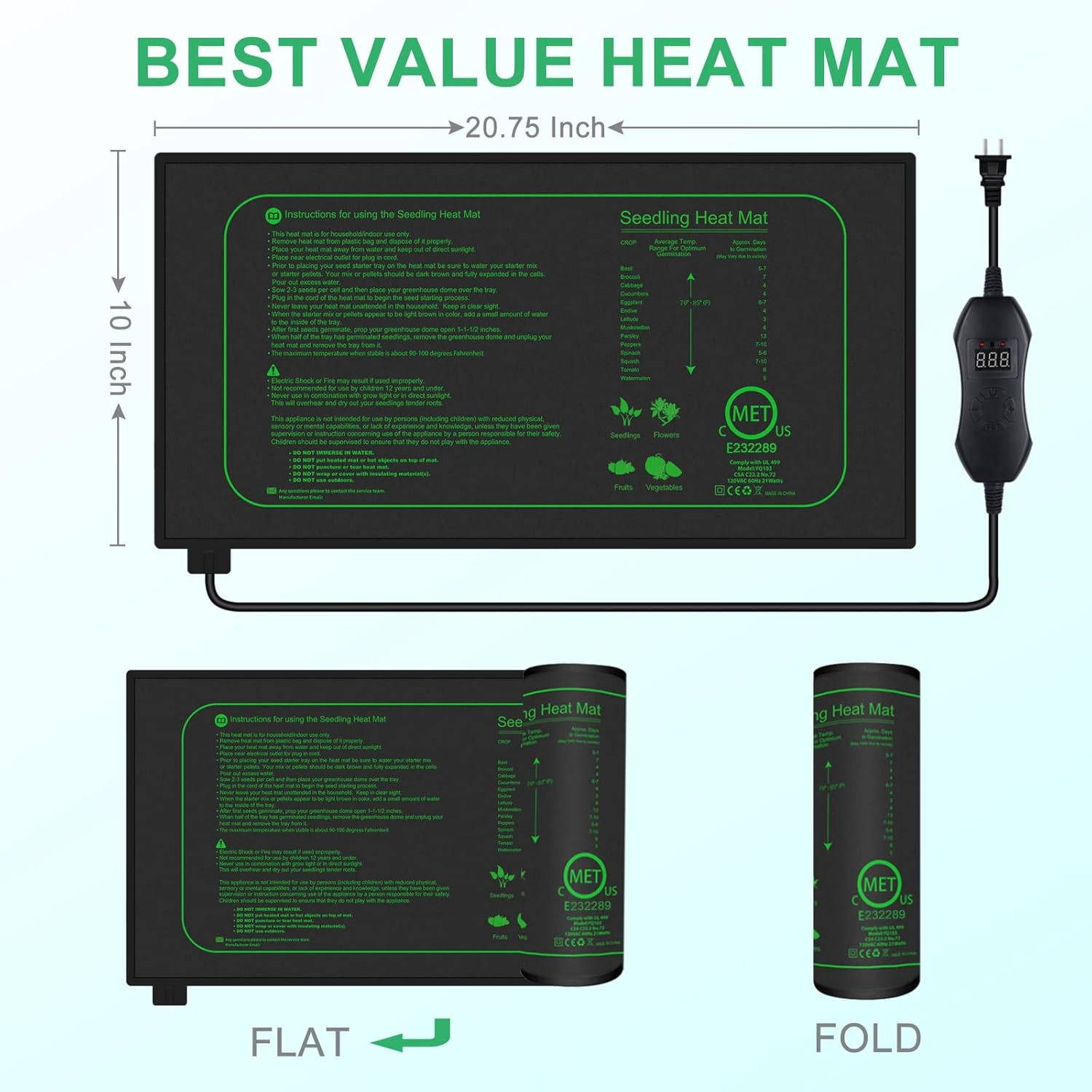Seedling Heat Mat With Digital - Plant Growth Regulator avaliação e preço