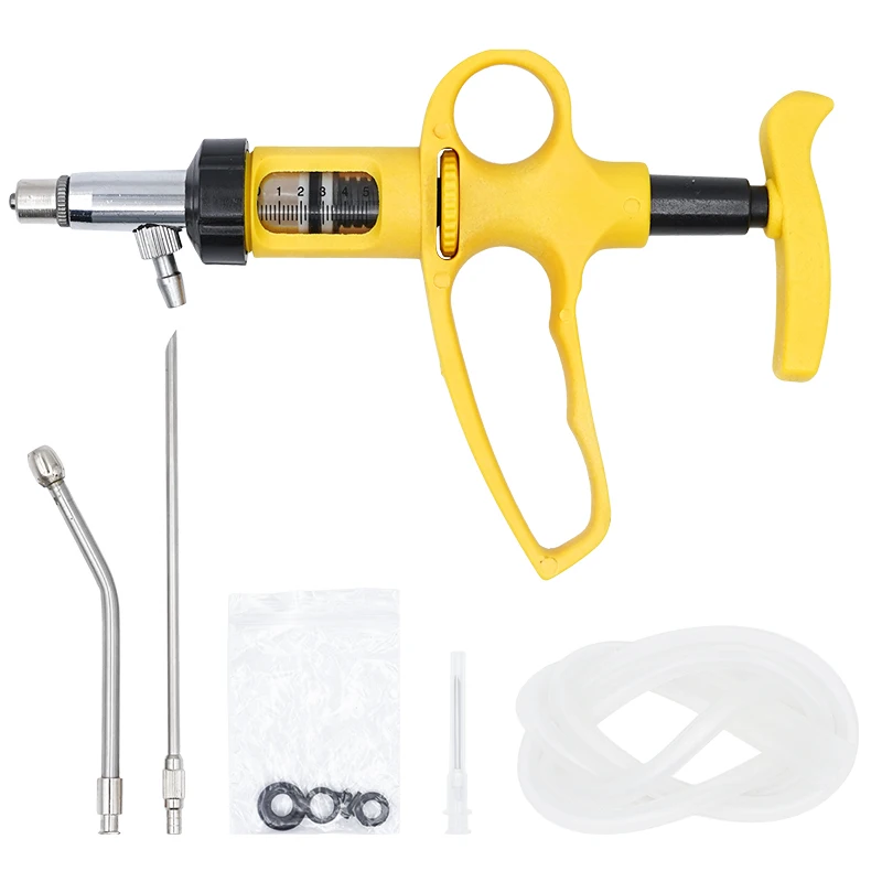 1 Set 5Ml/10Ml Adjustable Cont - Veterinary Syringe Gun avaliação e preço