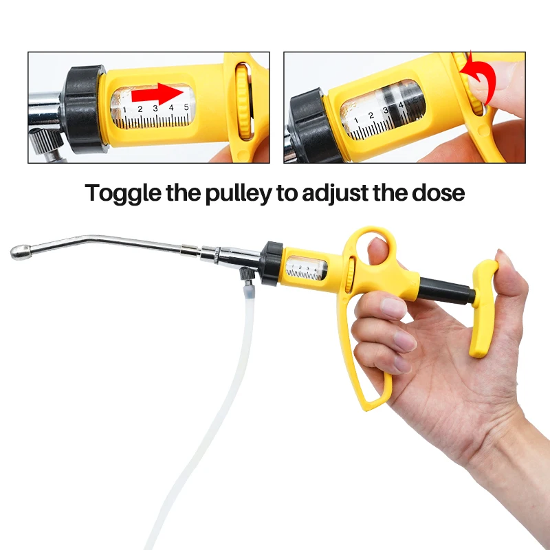 1 Set 5Ml/10Ml Adjustable Cont - Veterinary Syringe Gun avaliação e preço