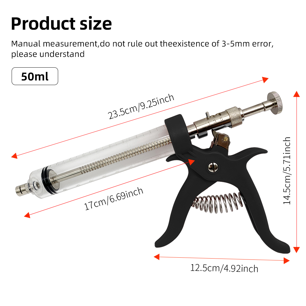 1 Pc Animal 50ml Continuous In - Veterinary Syringe Gun avaliação e preço