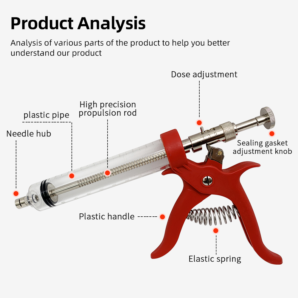 1 Pc Animal 50ml Continuous In - Veterinary Syringe Gun avaliação e preço